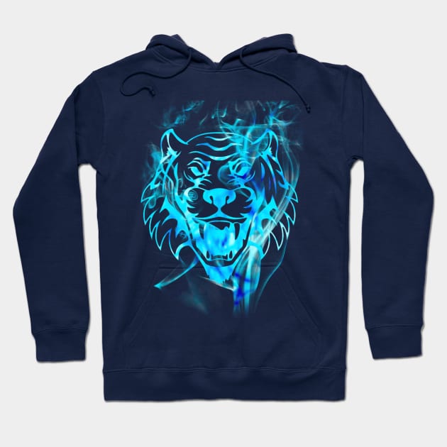 Sparkling Blue Tiger Art Hoodie by artkilita